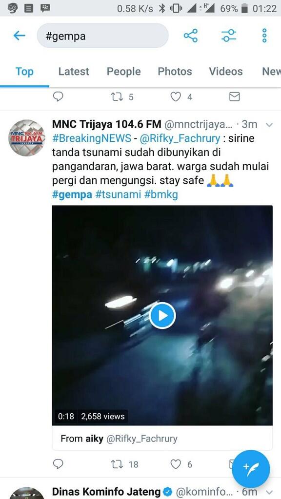 Air Laut Dikabarkan Naik di Tasikmalaya, BMKG: Status Tsunami Masih On !