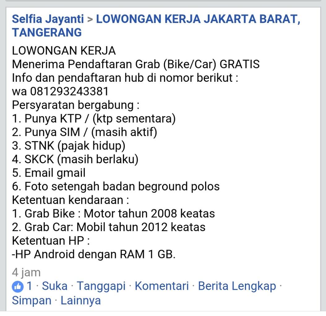 lowongan kerja di grab