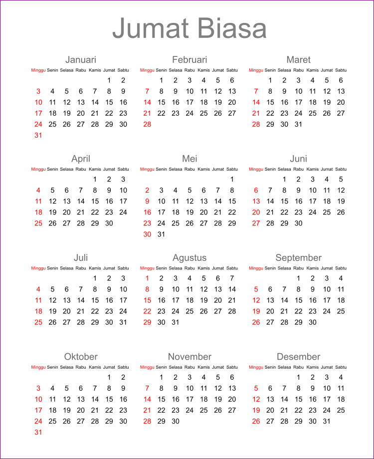 Siklus 400 Tahun Kalender Greogrian dan Serba-Serbi Kalender Lainnya