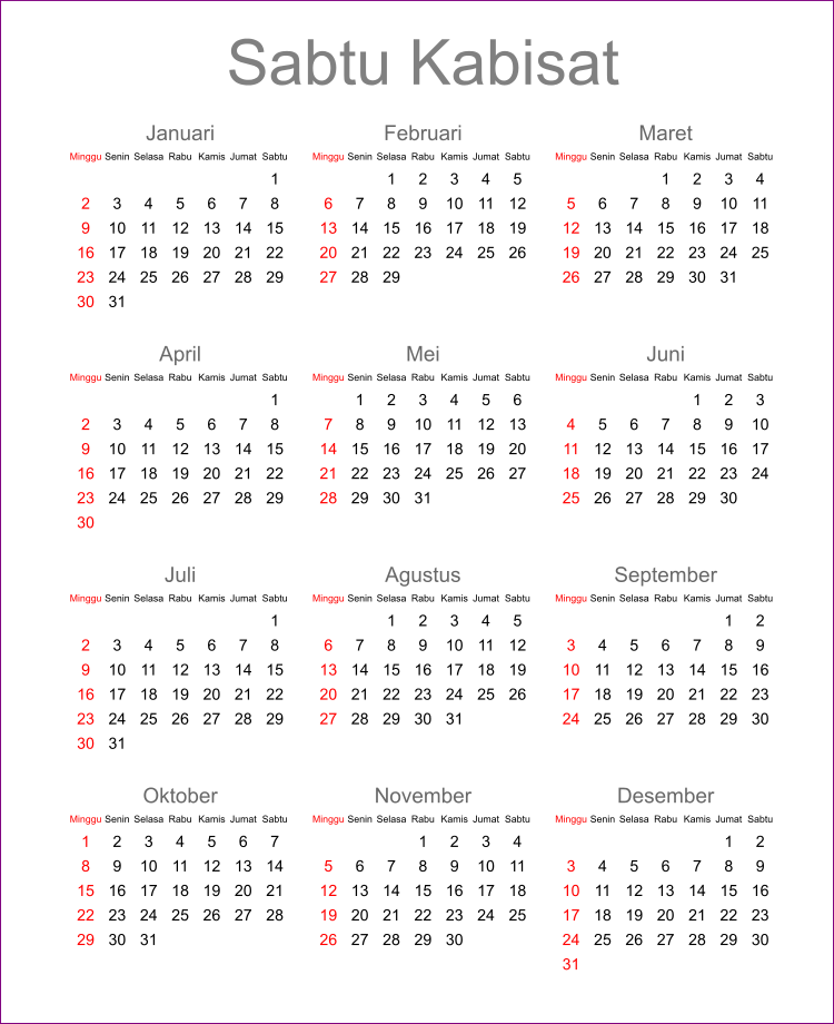 Siklus 400 Tahun Kalender Greogrian dan Serba-Serbi Kalender Lainnya