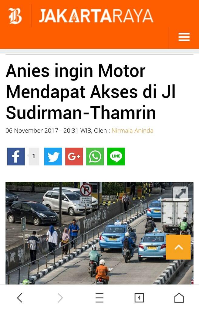 Anies: Kendaraan Bermotor Berkontribusi Besar Cemarkan Udara Ibu Kota