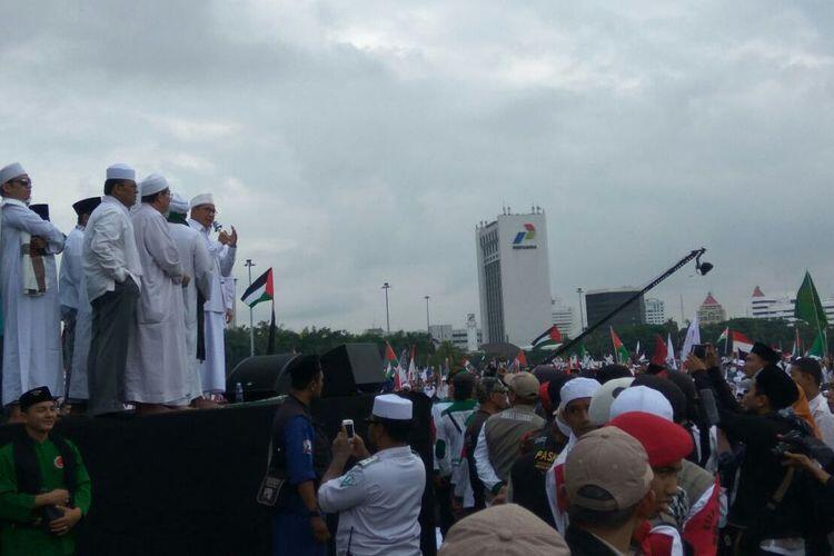 Menag sempat disoraki saat pidato di aksi bela Palestina