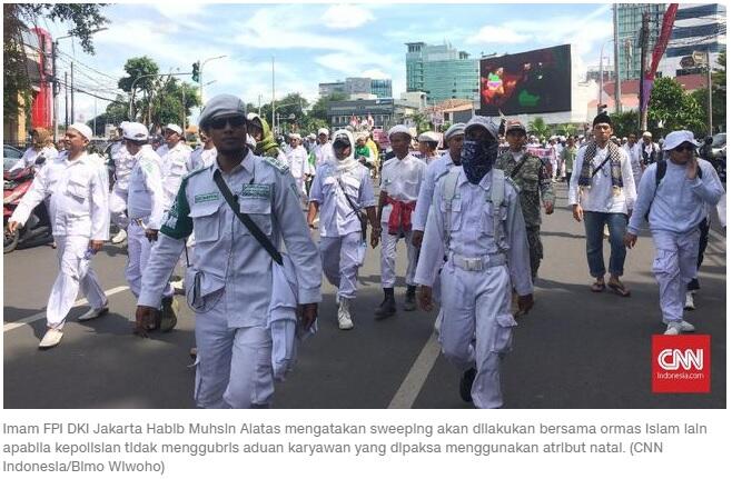 FPI Ancam Sweeping yang Paksa Muslim Pakai Atribut Natal