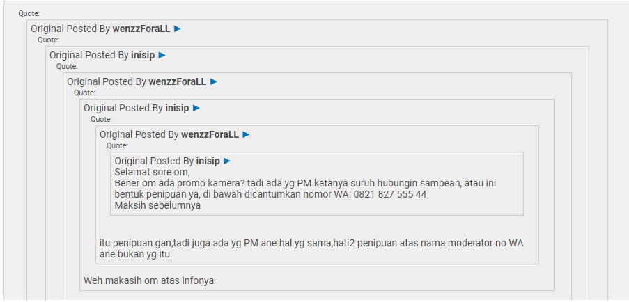 Hati-Hati Penipuan Mengatasnamakan Moderator...!!