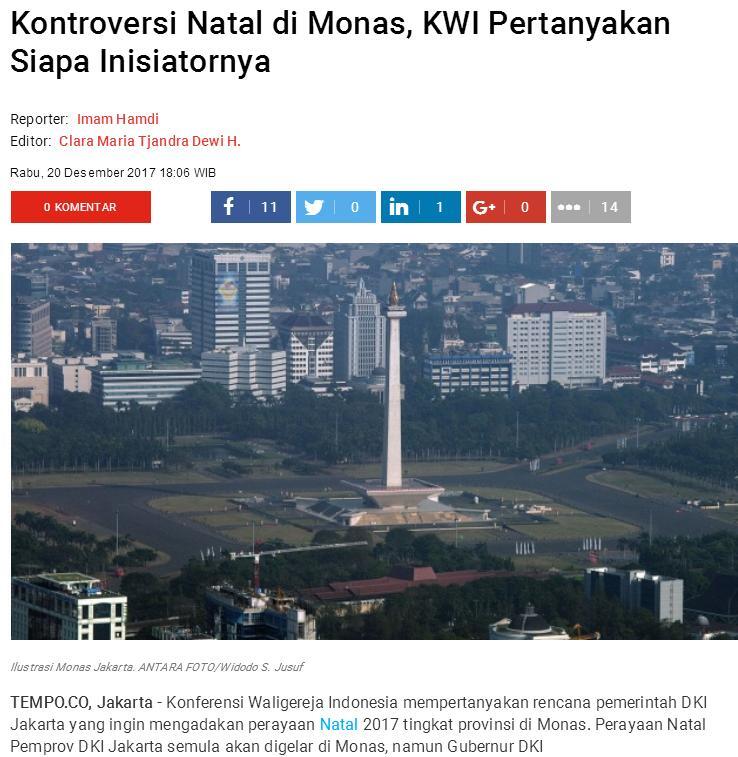 Sandiaga: Natal Bersama di JIExpo Permintaan Umat Kristiani