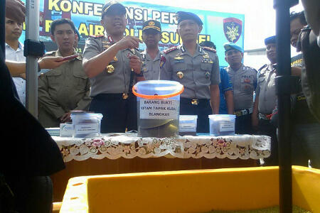 Polisi Bongkar Penyelundupan 115 Kg Telur Ketam Tapak Kuda
