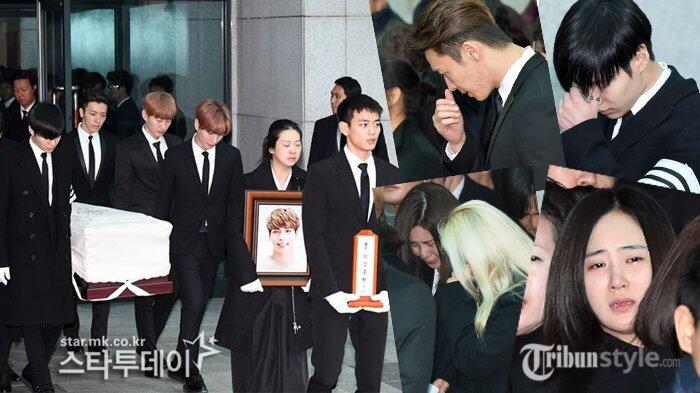 Tangis Pilu Artis-artis SM Town Mengantar Jonghyun SHINee ke Peristirahatan Terakhir