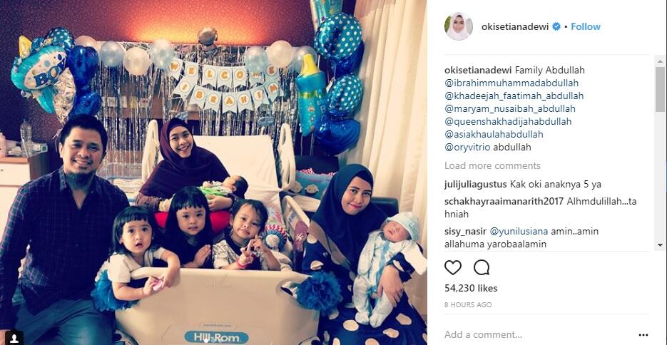 Begini Kisah Kelahiran Buah Hati ke-3 Oki Setiana Dewi