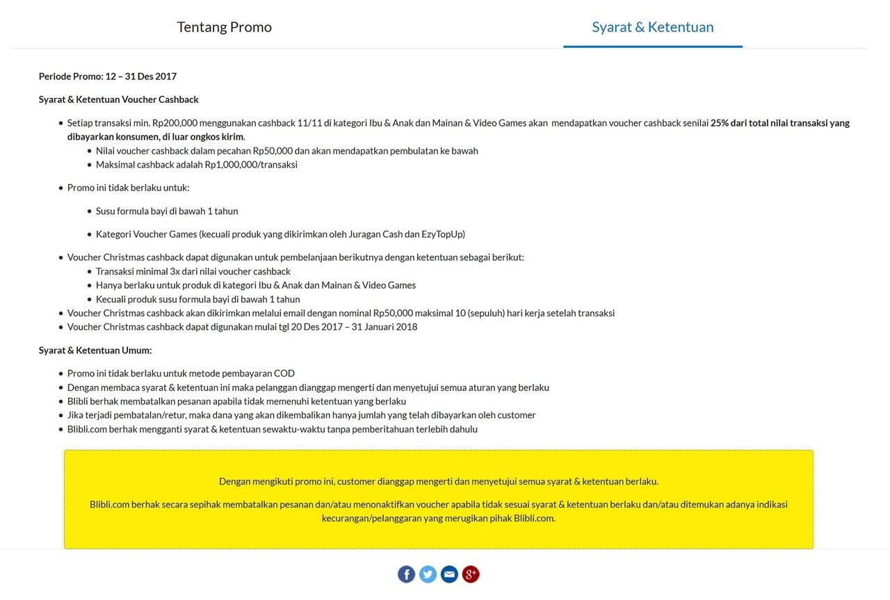 Promo Cashback 25% Blibli.com, sistem ga jelas customer yang dirugikan.