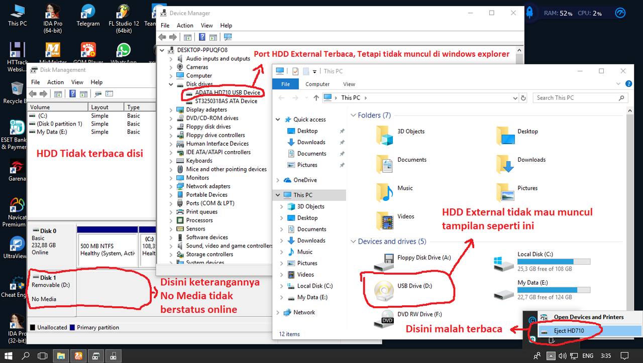 &#91;Ask&#93; HDD Tidak terbaca di windows kenapa ya?