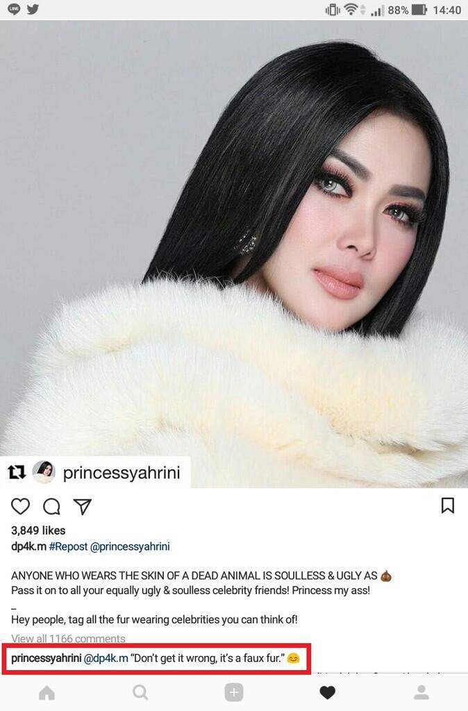 Princess Syahrini Dikecam Oleh Pencinta Hewan Asal Singapura