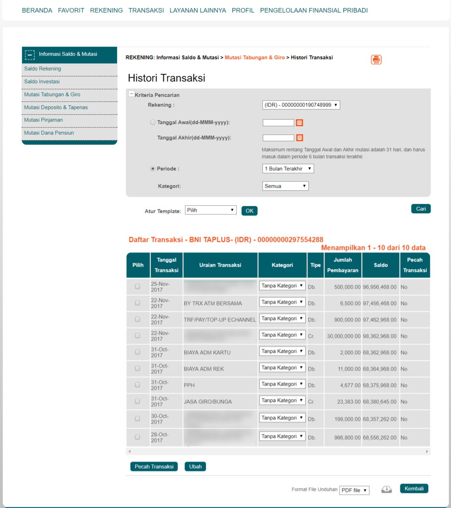 Topup saldo DOKU WALLET lewat BNI Internet Banking, saldo tidak masuk uang hilang