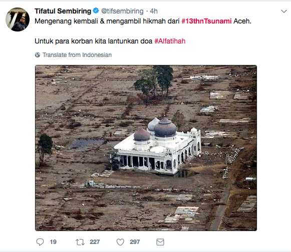 Memperingati 13 Tahun Tsunami Aceh Lewat Hashtag #13thnTsunami