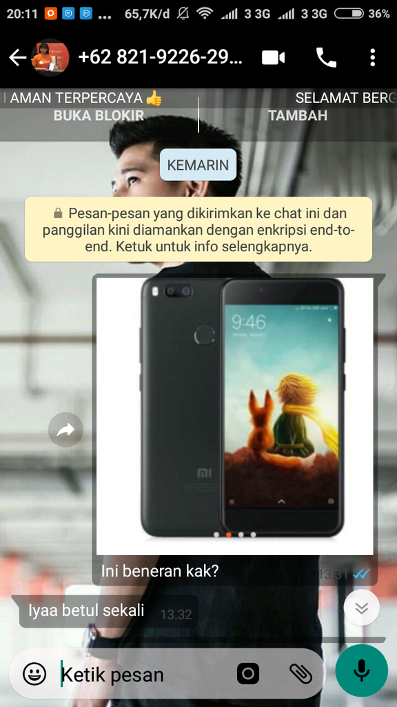 PENIPUAN PEMBELIAN HP XIAOMI A1 DI SHOPEE