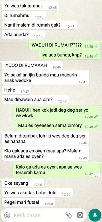 Chat cewek nembak duluan ini endingnya bikin baper abis...