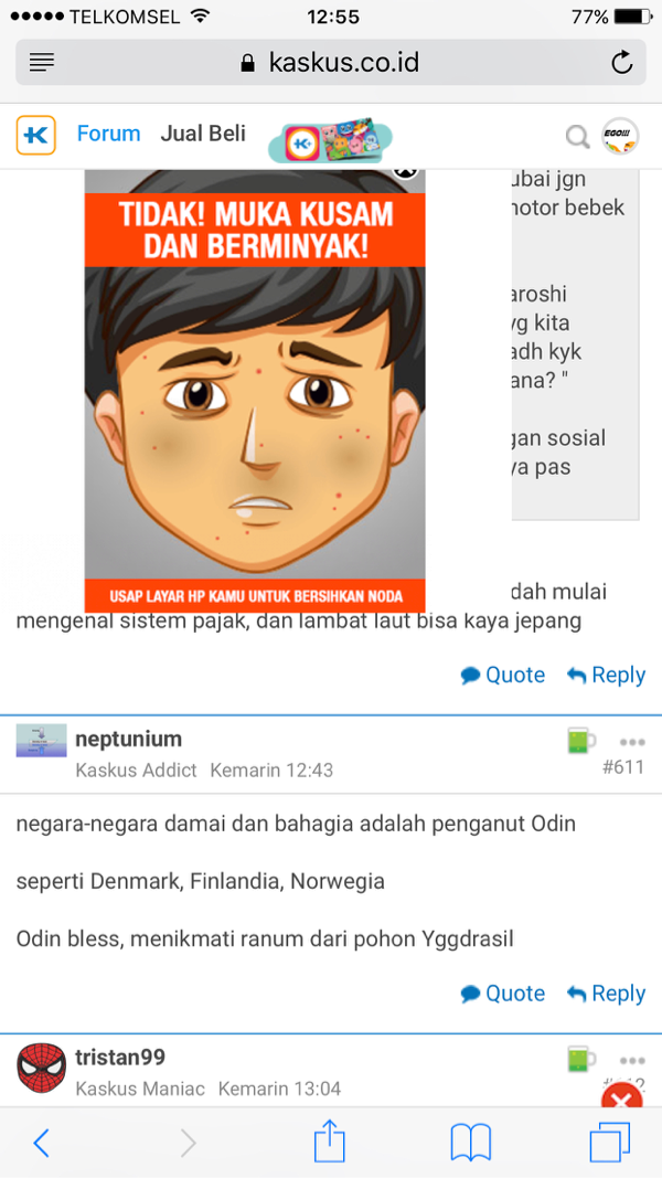 Iklan yg menutupi komentar dr kaskuser