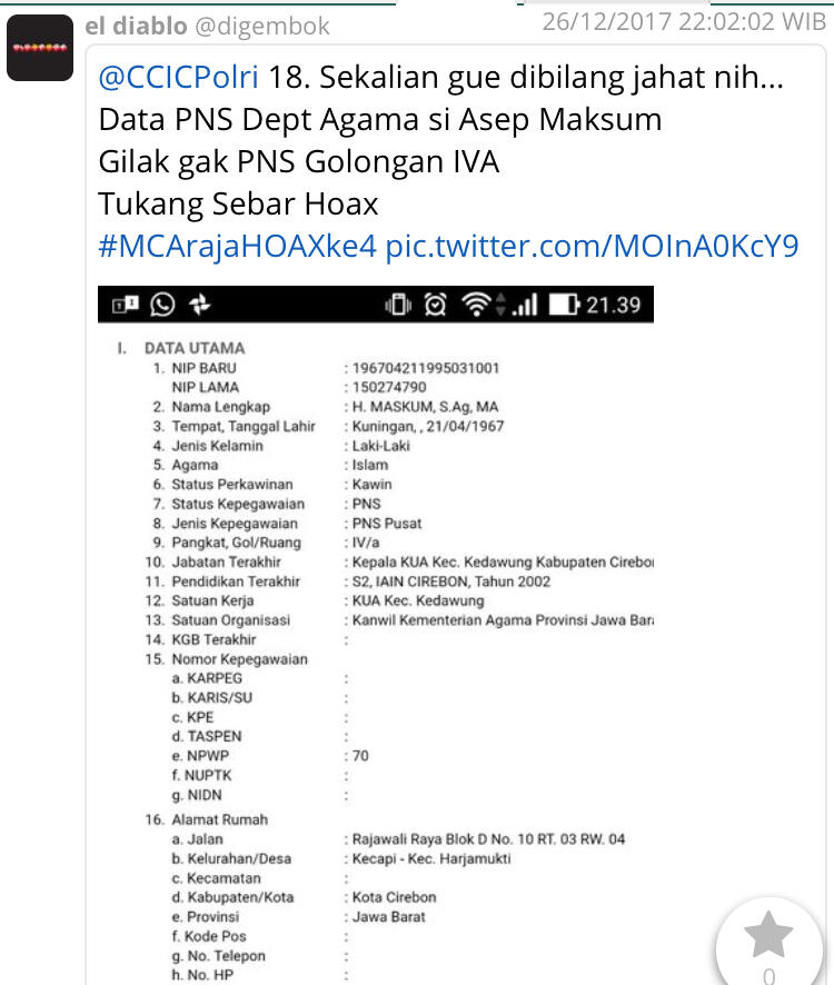 PNS di Cirebon Sebar Hoax, Kemenag Siapkan Sanksi