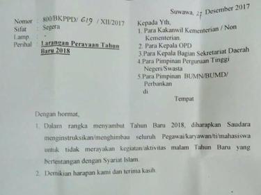 Perayaan tahun baru 'tak sesuai Syariat Islam', warga Bone Bolanggo diimbau berzikir