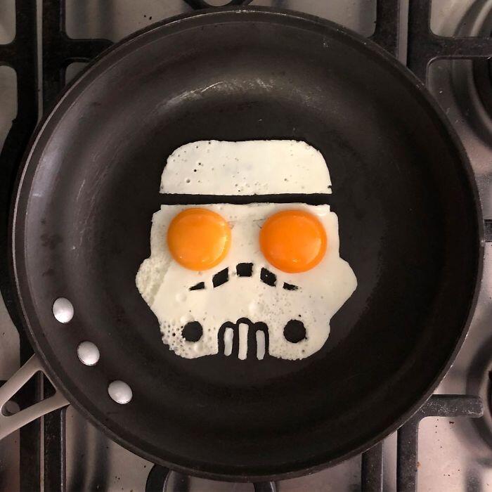 Telur untuk sarapan, di sulap jadi karya seni seperti ini