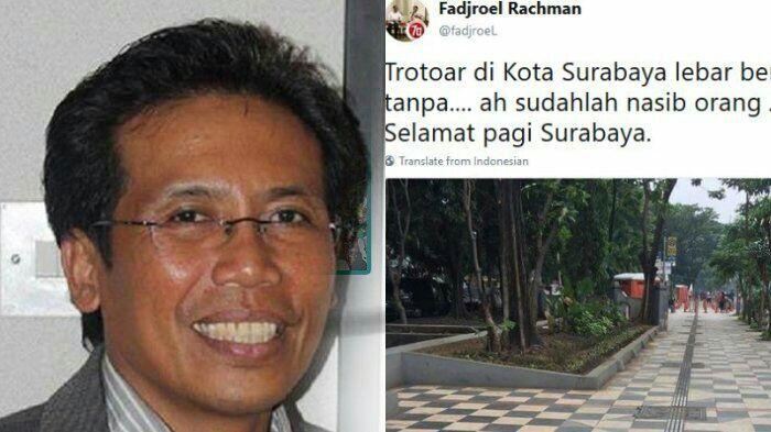 Unggah Foto Trotoar di Surabaya, Fadjoel Rachman: Ah Sudahlah, Nasib Orang Jakarta