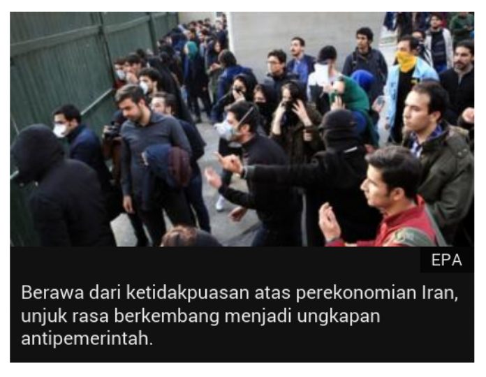 Unjuk Rasa Iran, 10 Orang Tewas Menurut Stasiun TV Pemerintah