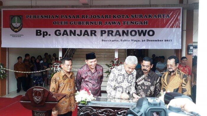 Gubernur Jateng Ganjar Pranowo Resmikan Pasar Rejosari Solo