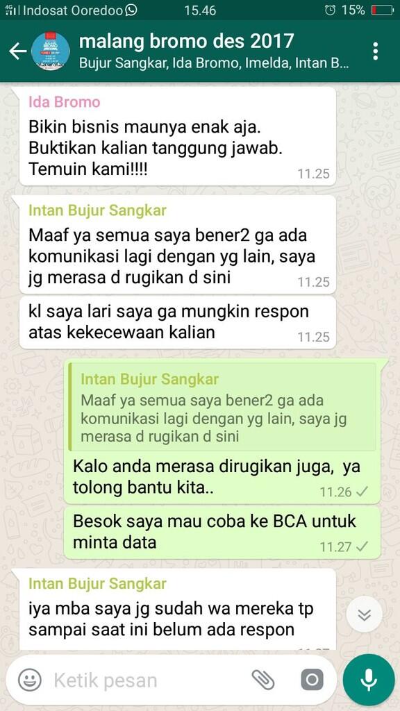 Hati hati menggunakan jasa travel @bujursangkar.jakarta