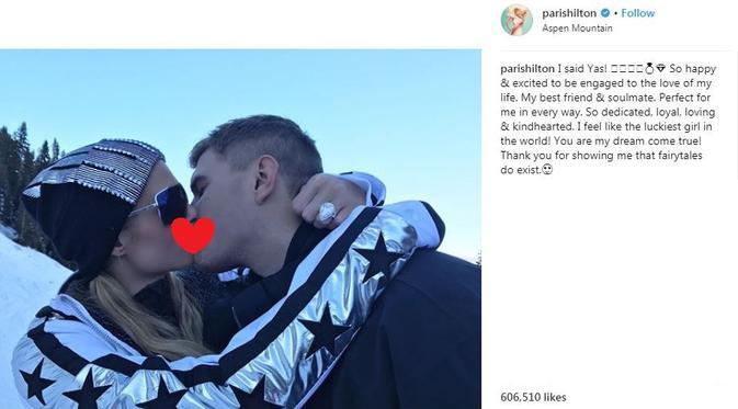 Wow, Paris Hilton Dilamar Pacar dengan Berlian Rp 27 Miliar