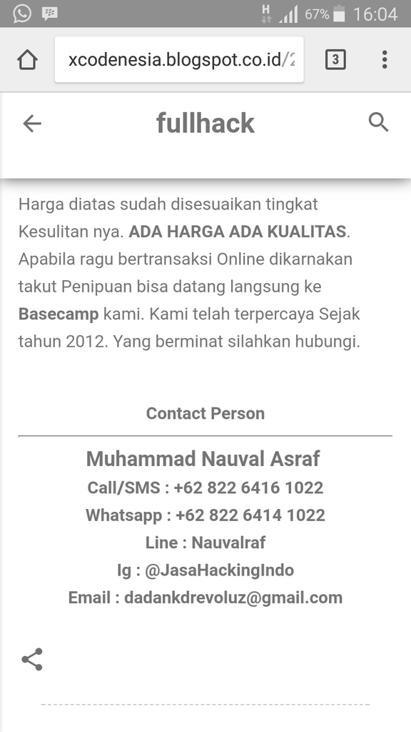 DAFTAR JASA HACK WEBSITE KAMPUS / GAME / SOSMED PENIPU 2018