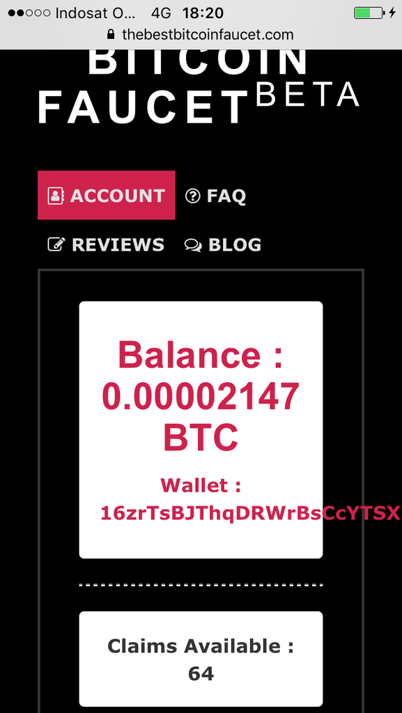 Ada FAUCET BITCOIN BARU NIH GAN...CLAIM TIAP MENIT N TANPA IKLAN