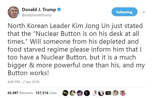 Balas Kim Jong-un, Trump Klaim Tombol Nuklirnya Lebih Besar