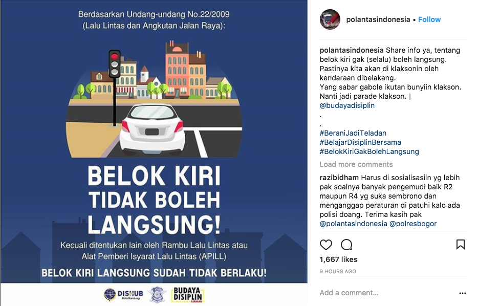 Belok Kiri Langsung Sudah Tidak Berlaku Lagi