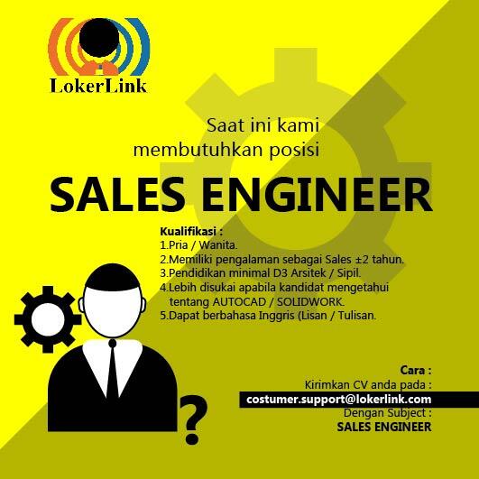 SALES ENGINEER _ Penempatan Kerja : Tangerang & Jakarta