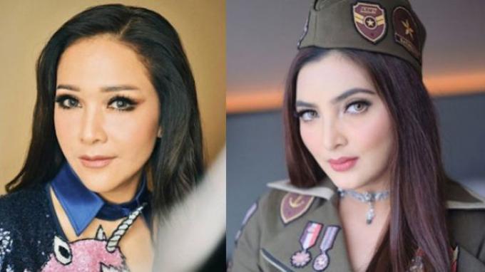 Penampilan Maia Estianty dan Ashanty Saat Mengenakan Busana Bernuansa Floral