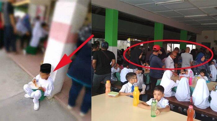 Gara-gara Wali Murid, Siswa ini Malah Duduk di Lantai Kantin, Netizen Geram!