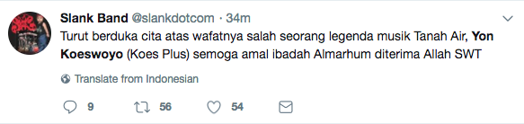 Netizen Ucapkan Selamat Tinggal Untuk Musisi Yon Koeswoyo