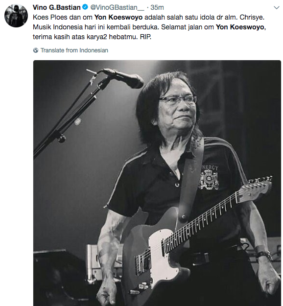 Netizen Ucapkan Selamat Tinggal Untuk Musisi Yon Koeswoyo