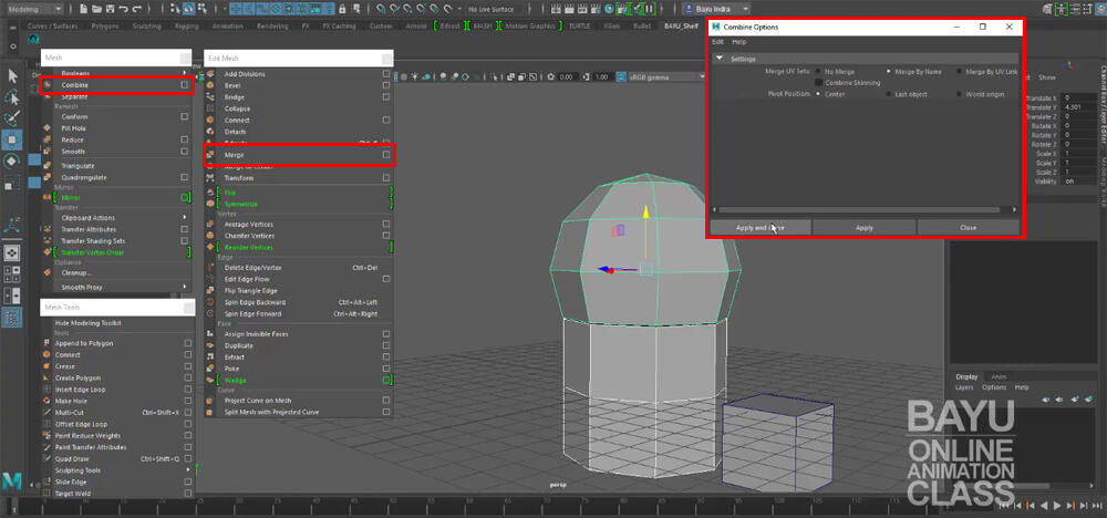 MAYA Modeling - s0202 MAYA Merge n Separate Object 