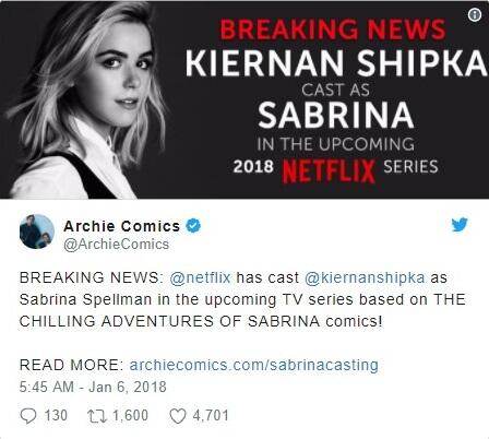 Inilah Pemeran Utama Dalam Series Chilling Of Adventures Sabrina!