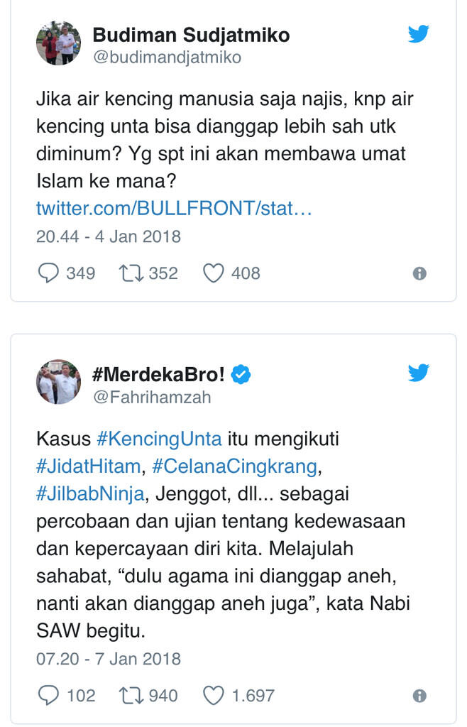Kontroversi 'minum kencing unta' Bachtiar Nasir jadi perdebatan politik