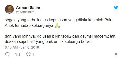 Beredar Surat Gugatan Cerai Ahok, Warganet Kaget dan Patah Hati