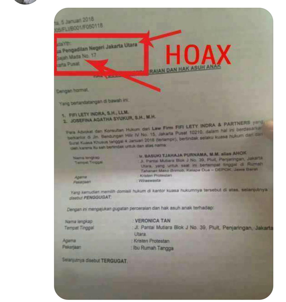 Surat Gugatan Cerai Ke Vero Sudah Ditandatangani Ahok Page