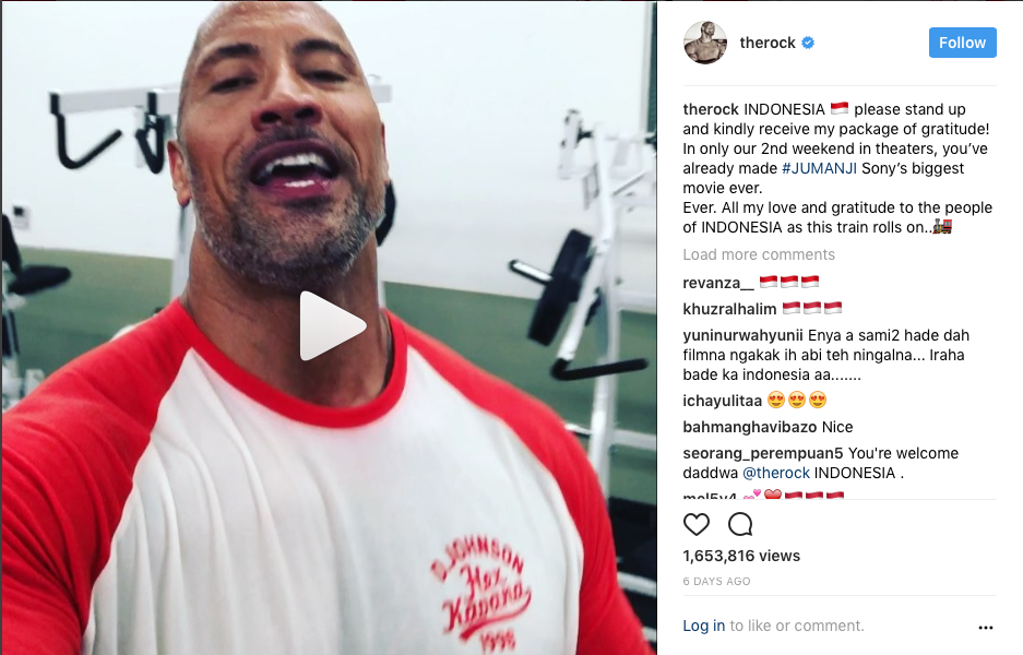 Film Jumanji: Welcome To The Jungle Puncaki Box Office