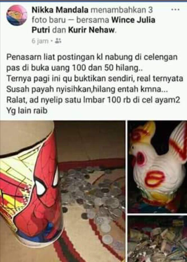 Fenomena Hilangnya Uang 50000 Dan 100.000 Dalam Celengan