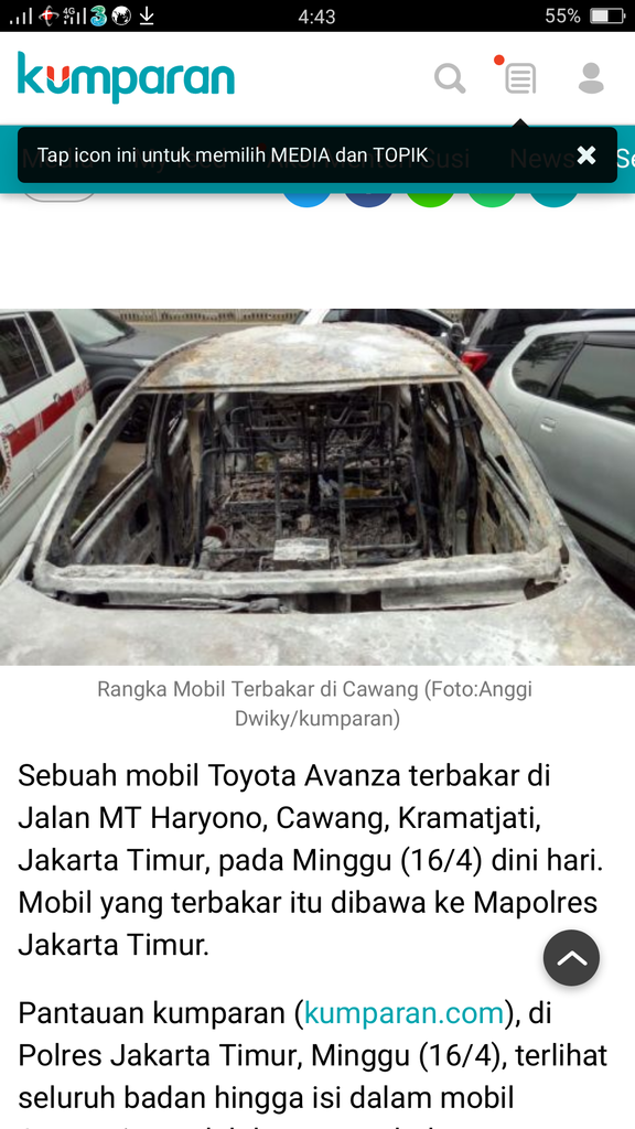 Toyota Avanza Hangus Terbakar