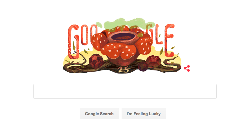 Google Doodle Rayakan Ulang Tahun Ke 25 Rafflesia Arnoldii