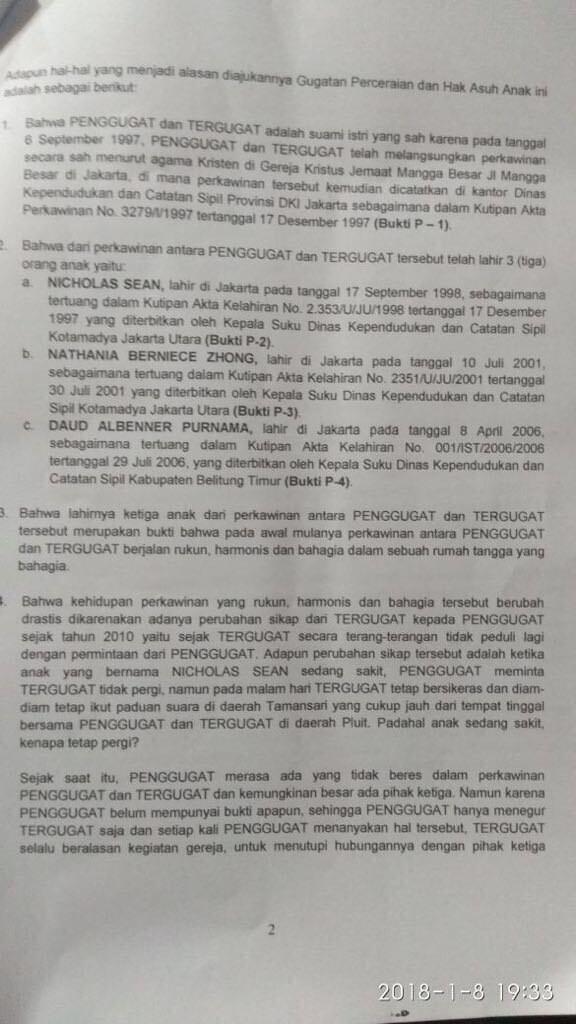 Majelis Hakim Akan Tetapkan Sidang Pertama Perceraian Ahok-Veronica