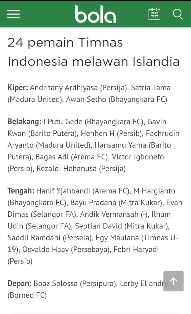 Hasil Akhir Indonesia Vs Islandia GBK Hari Minggu Ini
