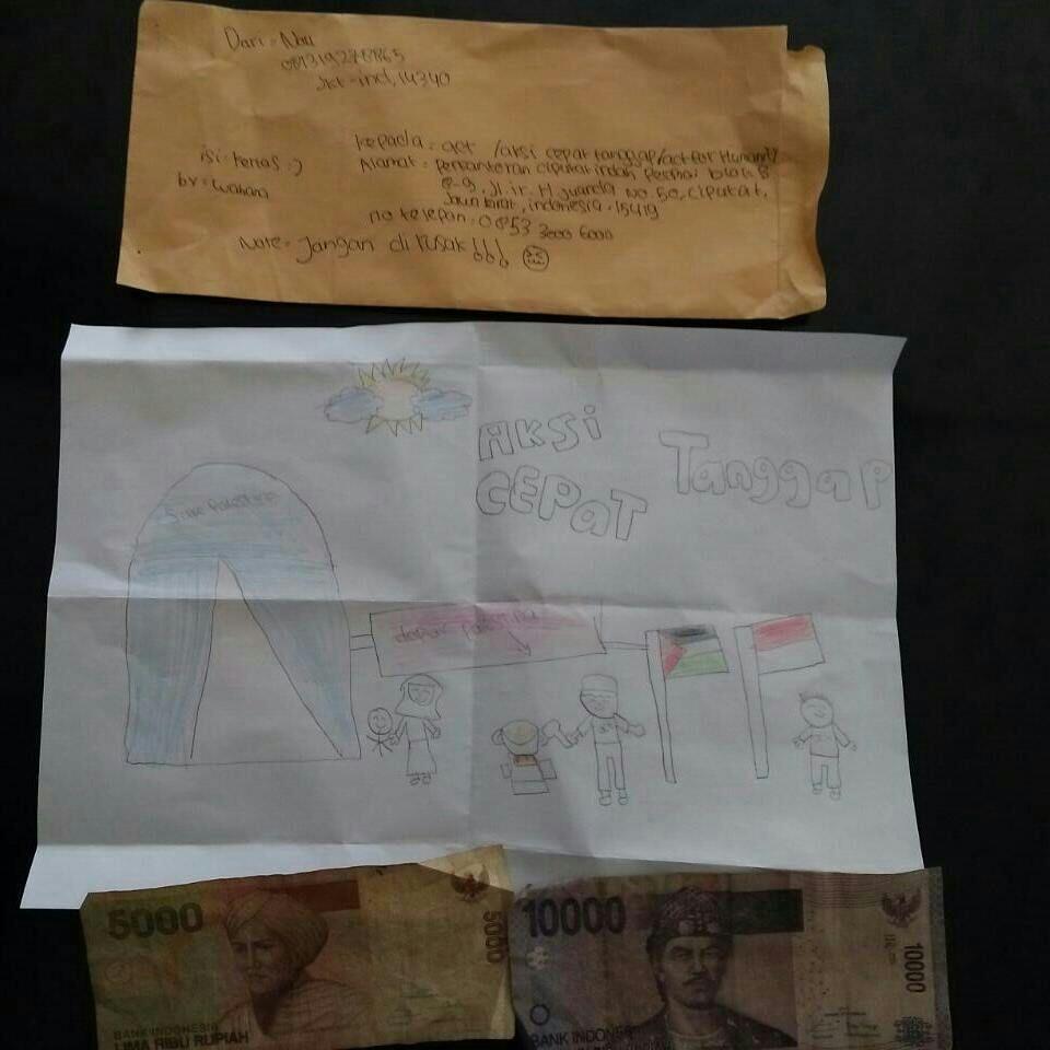 Cerita Bocah Nau yang Kirim Rp 15 Ribu dan Gambar untuk Palestina