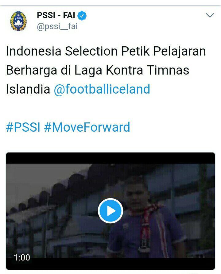 PSSI "tercyduk" Netizen Gara-gara Ngetwit Soal Kekalahan Kontra Timnas Islandia